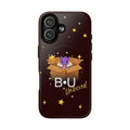 B·U Unboxed Black Phone Case for IPhone 17. Cute Purple Dragon in a Box