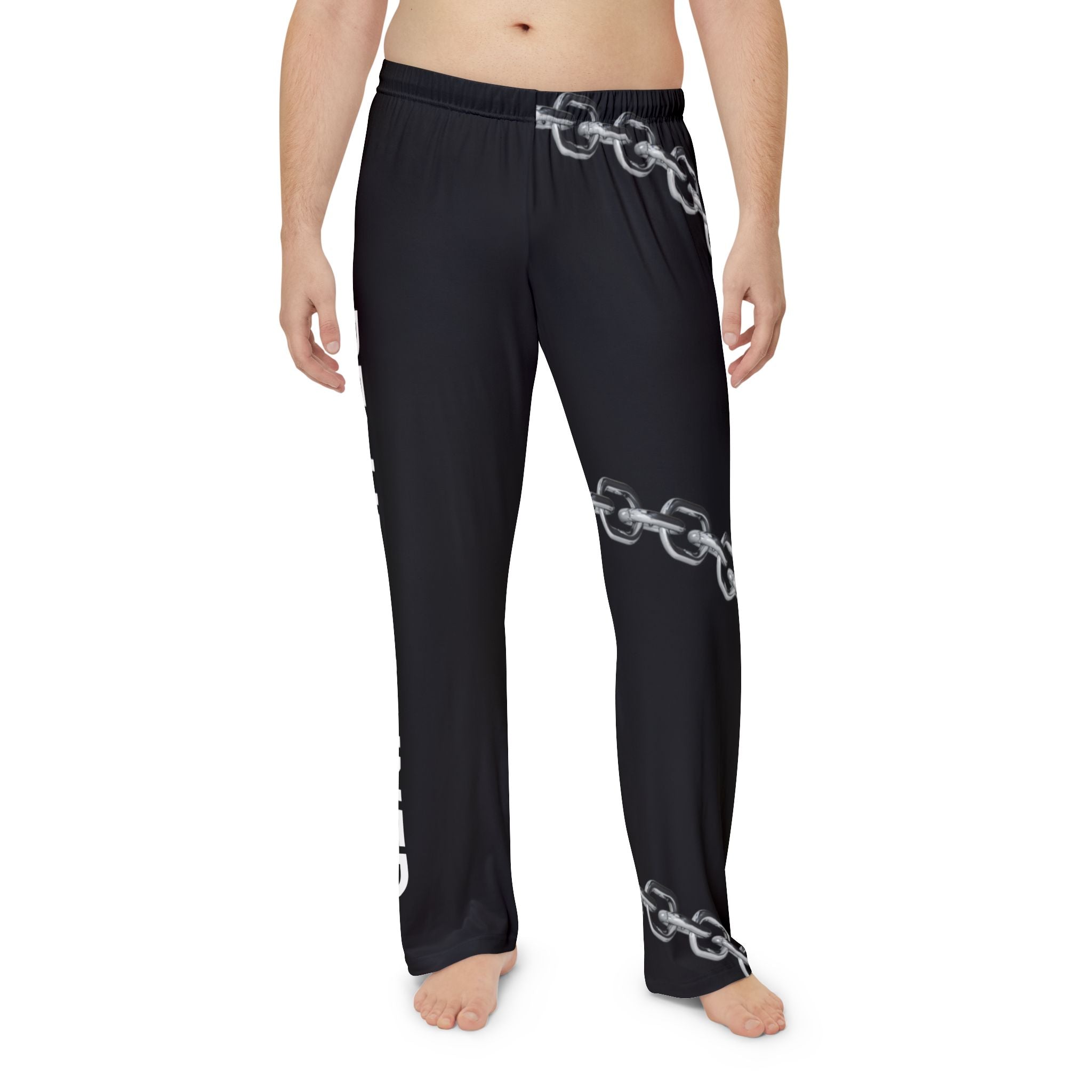 Be Unchained Sleep Pants — Men's Black Chain-Print Pajama Pants