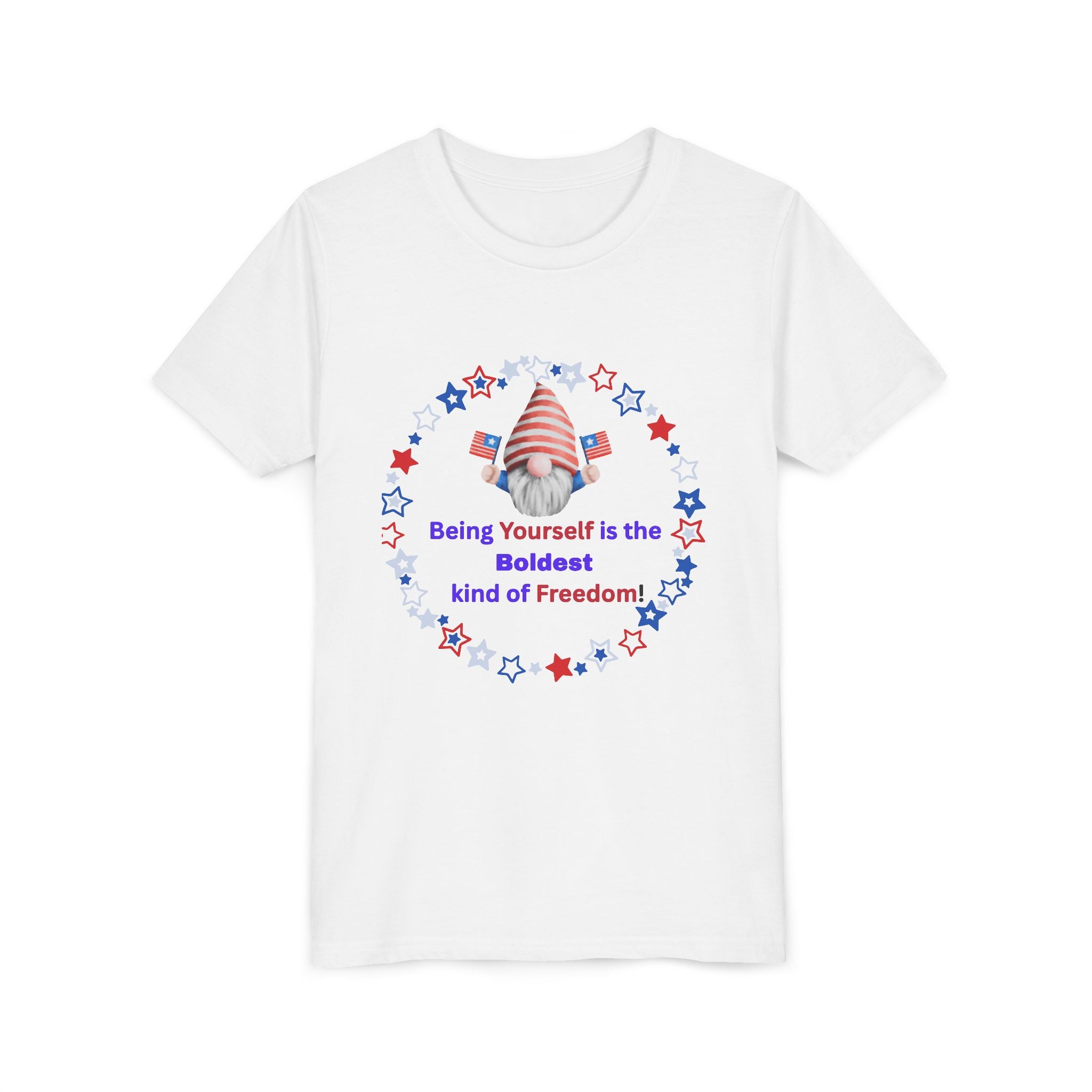 Being Yourself Is the Boldest Kind of Freedom Youth Tee — Patriotic Kids T‑Shirt